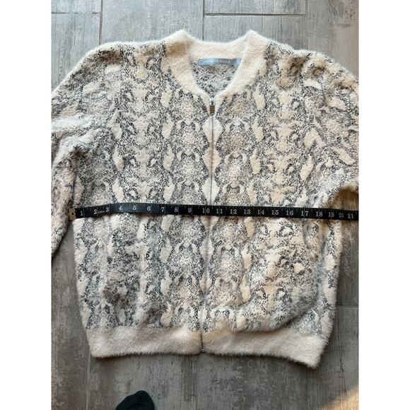 MICHELLE NICOLE Sweater Jacket Full Zip Cardigan Designer Luxury Fuzzy Cozy M - Picture 6 of 8